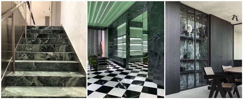 Imperiale Green Marble Stair and Tiles Imperiale Green Marble Stair and Tiles