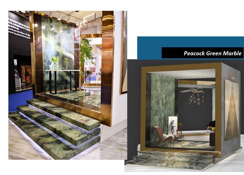 Peacock Green Marble Wall Steps Peacock Green Marble Wall Steps