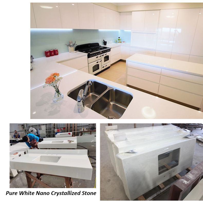 Polished White Nano Glass Vanity tops Polished White Nano Glass Vanity tops