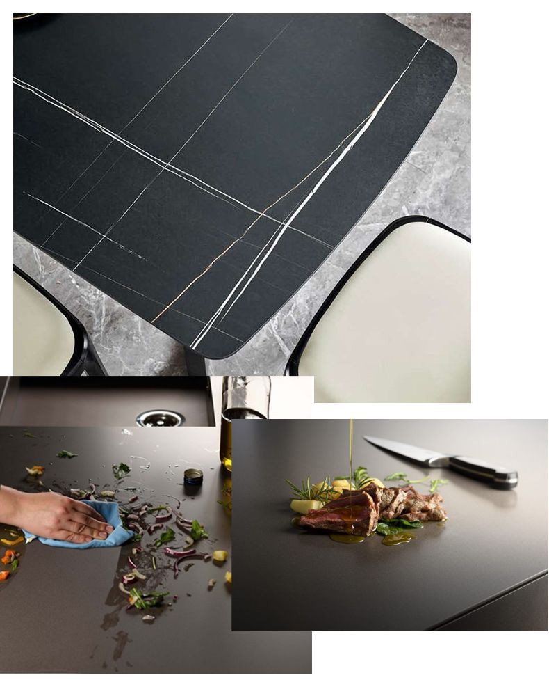 Polished Black Sintered Stone Table Tops Polished Black Sintered Stone Table Tops