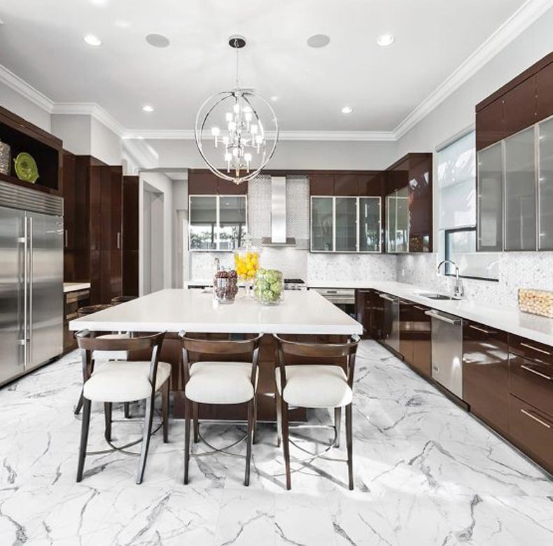 White Marble Composite flooring tiles(001)