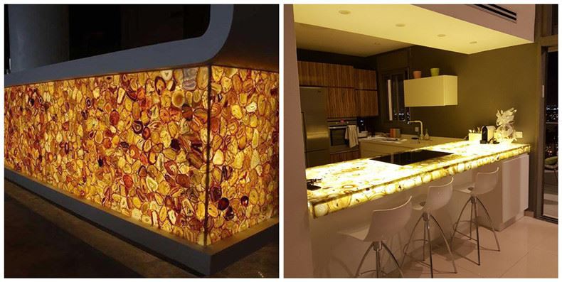 Yellow Agate Stone Bar Tops Yellow Agate Stone Bar Tops