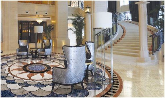 Picture 14 - Beige Marble Staircase With Marble Borders Picture 14 - Beige Marble Staircase With Marble Borders