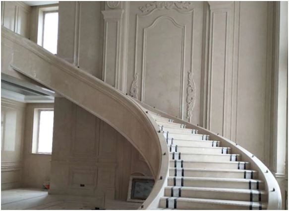 Picture 15 - Beige Spiral Staircase With Black and White Marble Borders Picture 15 - Beige Spiral Staircase With Black and White Marble Borders