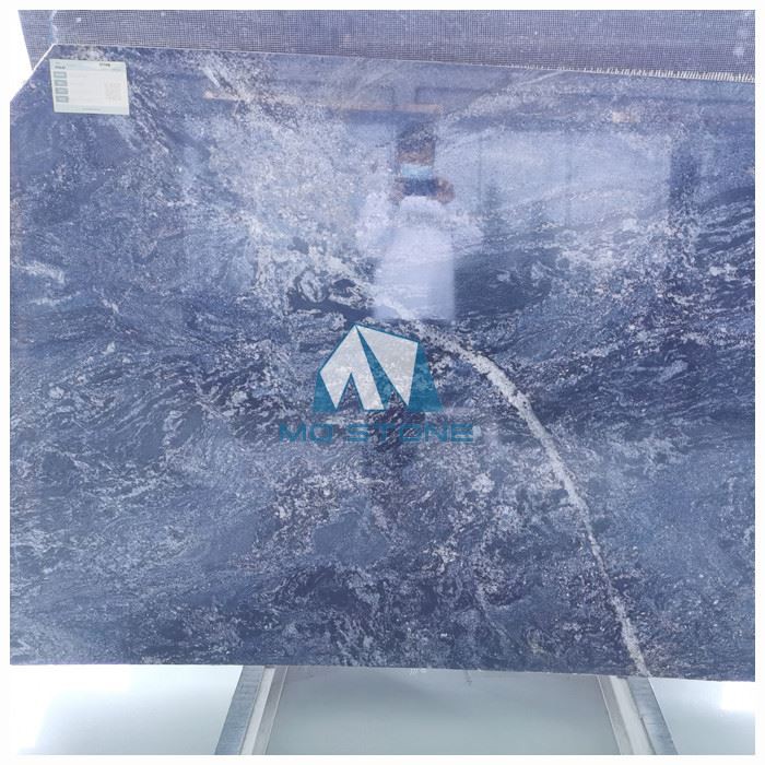 Brass Blue Granite Kitchen Islandtop Slab