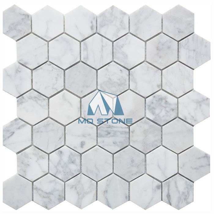 White Carrara Marble Mosaic Wall Tile