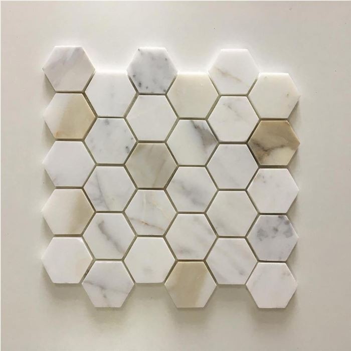 Calacatta gold marble hexagon mosaic