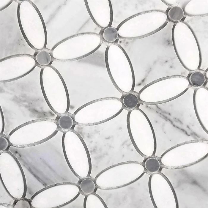 calacatta white marble flower pattern mosaic tile calacatta white marble flower pattern mosaic tile