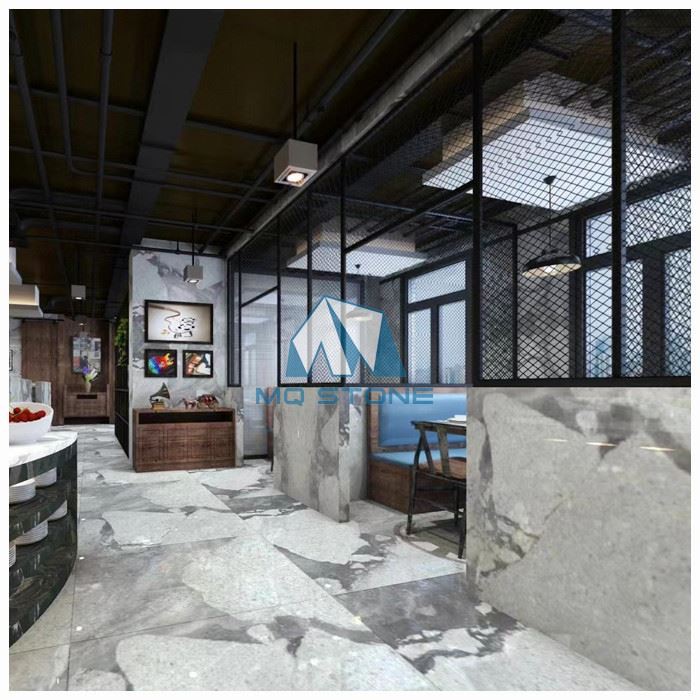 Grey Calacatta Marble Floor Project