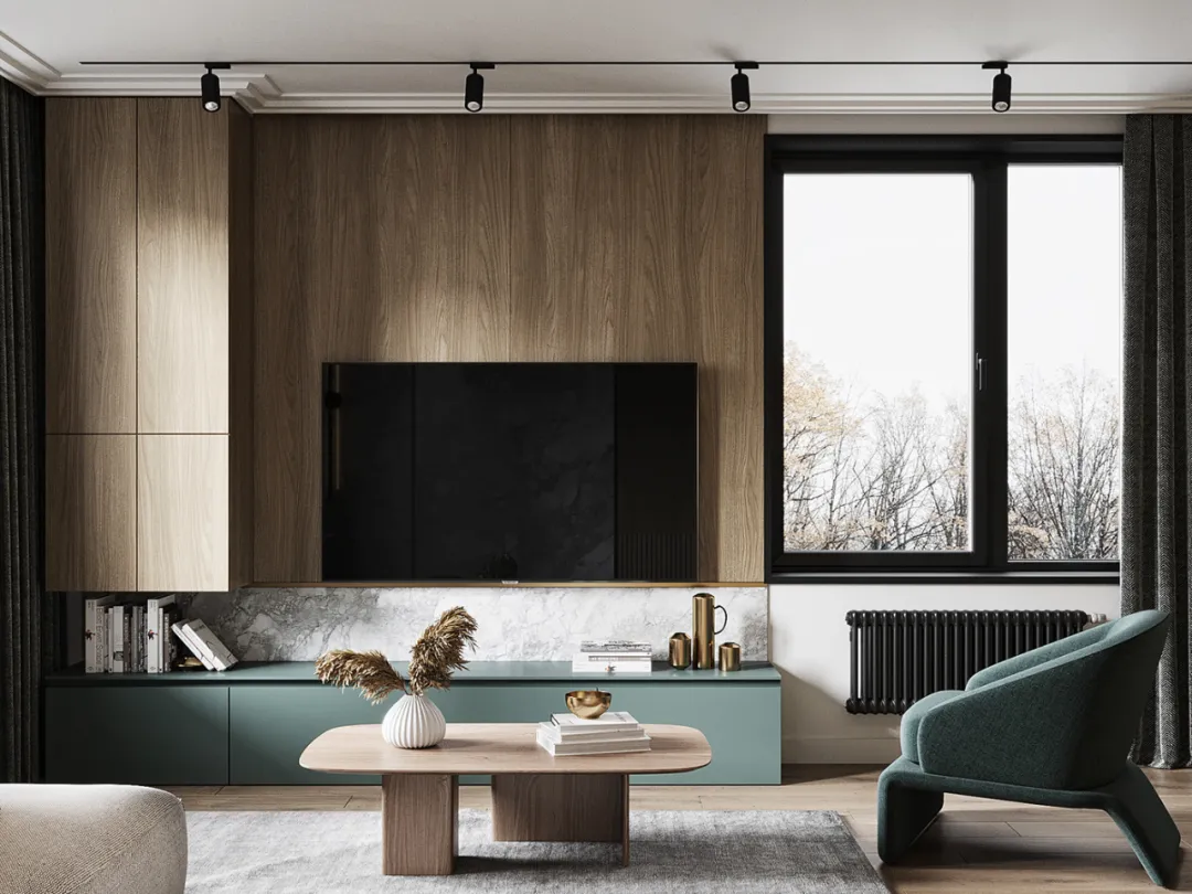 Calacatta Marble With Wooden Wall Panel Desgins Calacatta Marble With Wooden Wall Panel Desgins