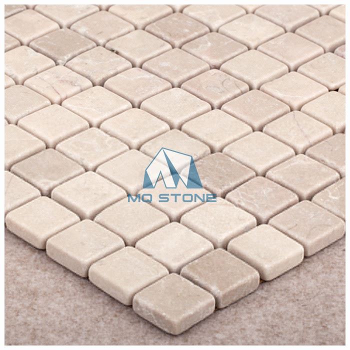 Crema Marfil Marble Tumbled Mosaic Tiles