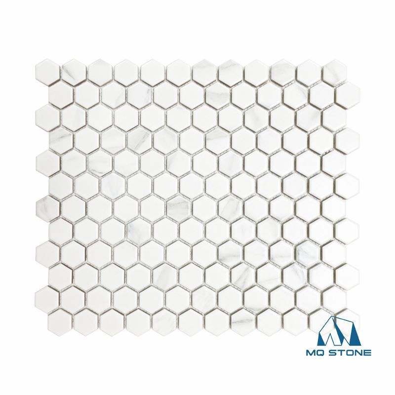 bianco statuario hexagon mosaic