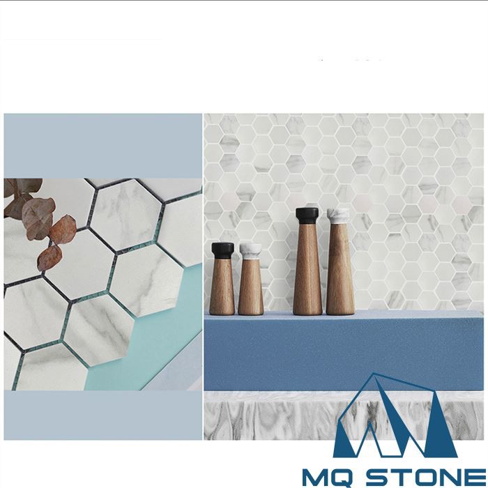 Statuario white marble mosaic