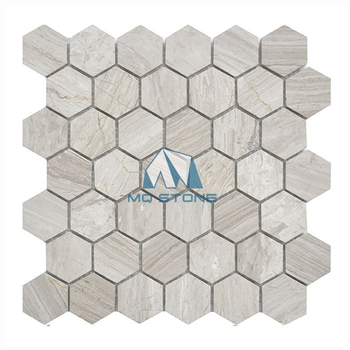 Grey Wooden Marble Mosaic