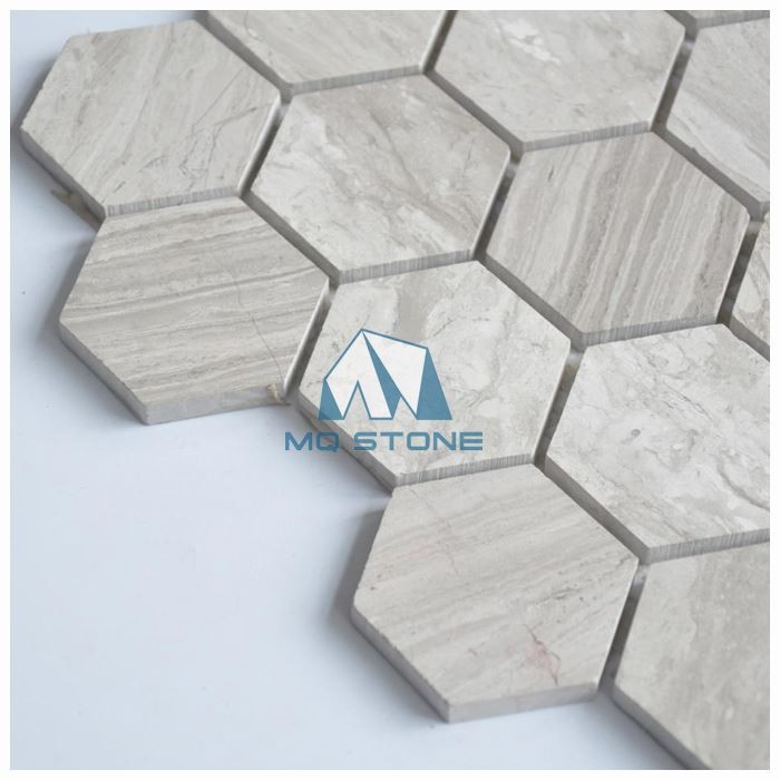 Grey Wooden Marble Bathroom Mosaic