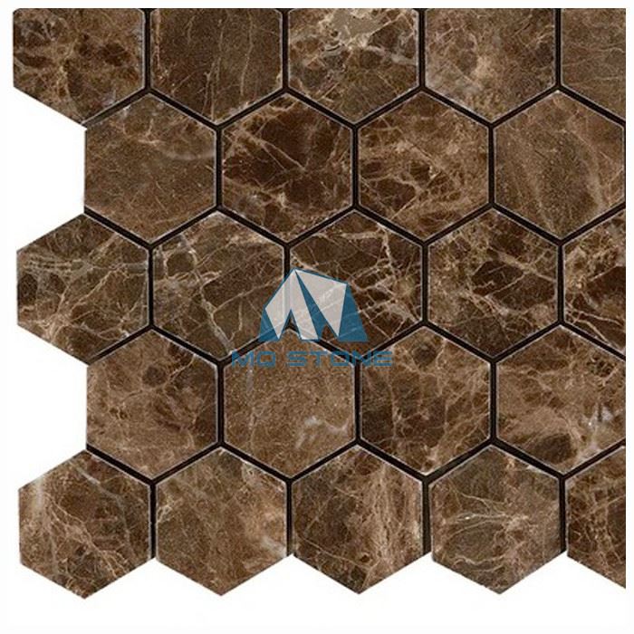 Dark Emperador Marble Mosaic Tile