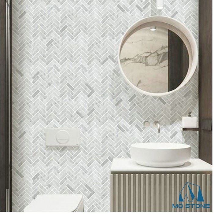 carrara white mosaic tiles