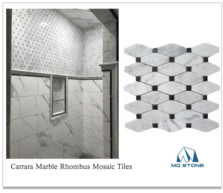 Carrara Marble Rhombus Mosaic Tiles Carrara Marble Rhombus Mosaic Tiles