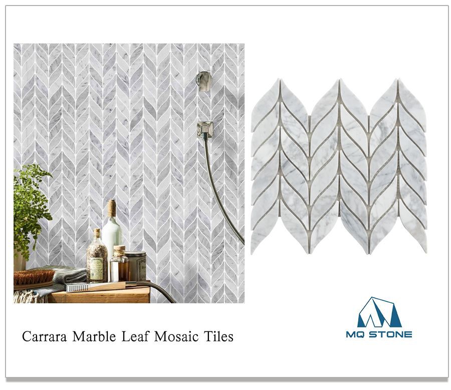 Carrara Marble Leaf Mosaic Tiles Carrara Marble Leaf Mosaic Tiles