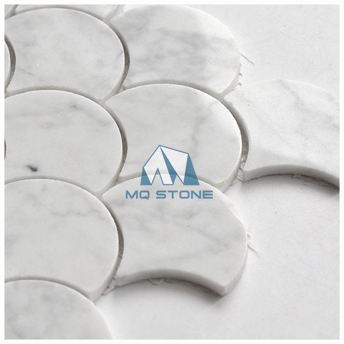 Carrara Marble Fan Mosaic Wall Tiles