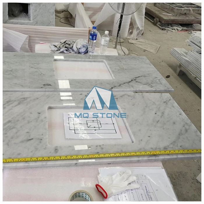 Bianco Carrara Marble Kitchen Countertop
