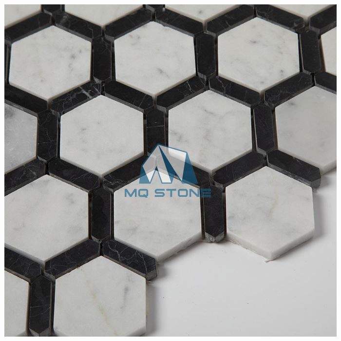 Carrara White Marble Hexagon Mosaic