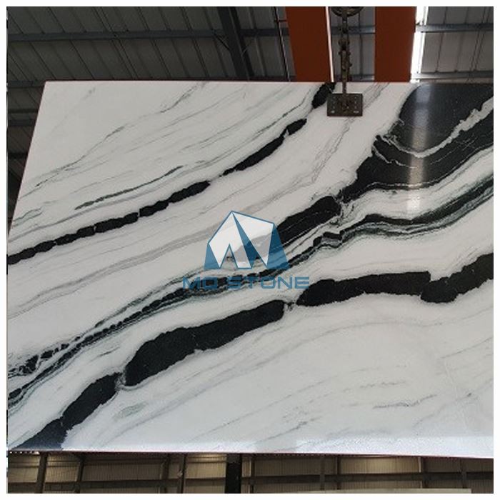White Panda Marble Slab For Floor Tiles