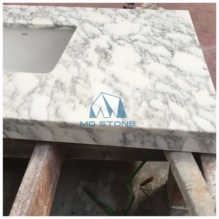 Arabescato Marble Bathroom Vanity Top With Single Sink
