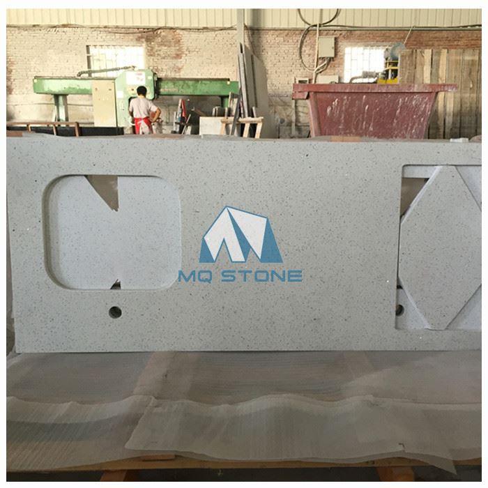 Crystal White Quartz Countertop Slab