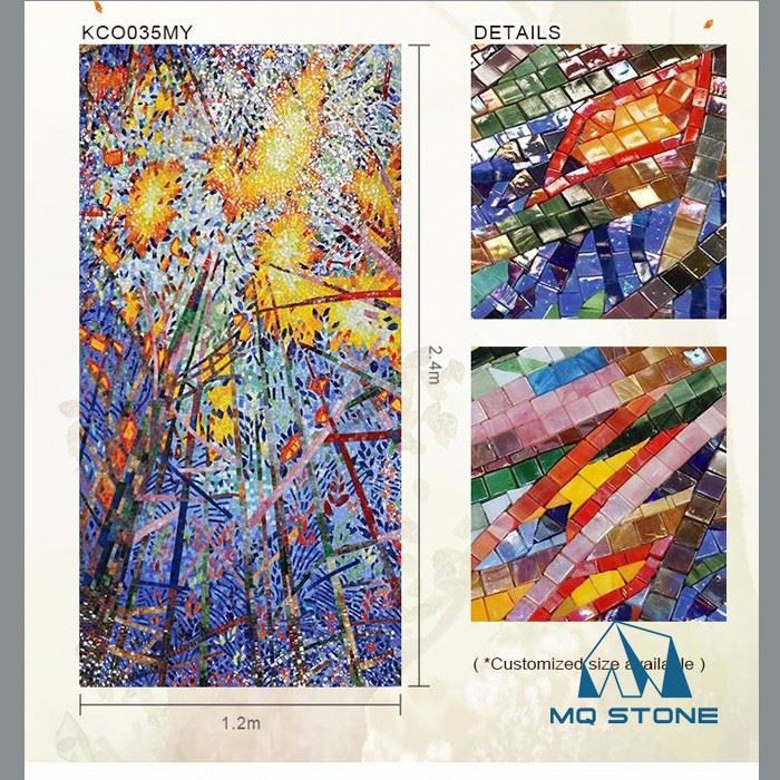 Mixed color glass mosaic art