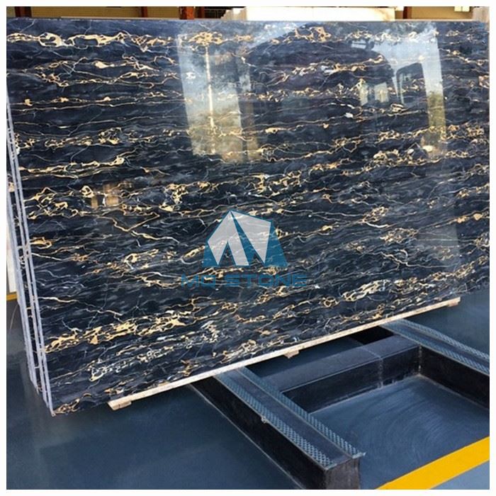 Golden Black Portoro Italian Marble