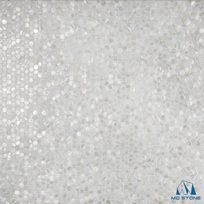 Penny round pearl shell mosaic tile