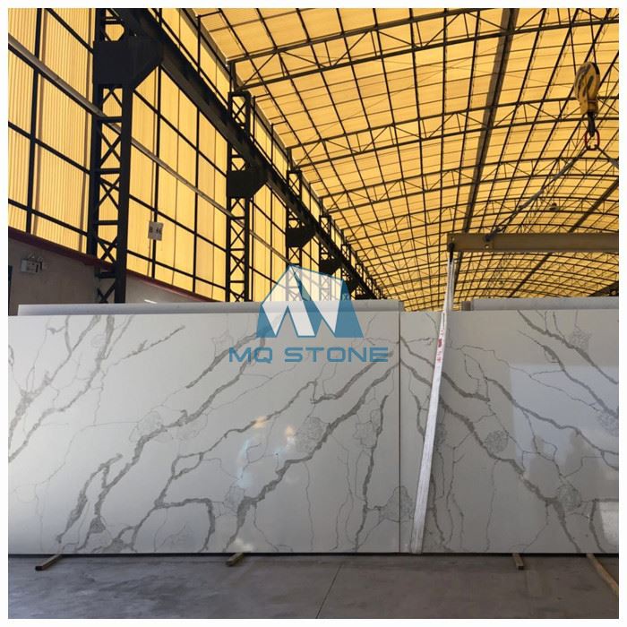 Bookmatched Calacatta Quartz Slabs