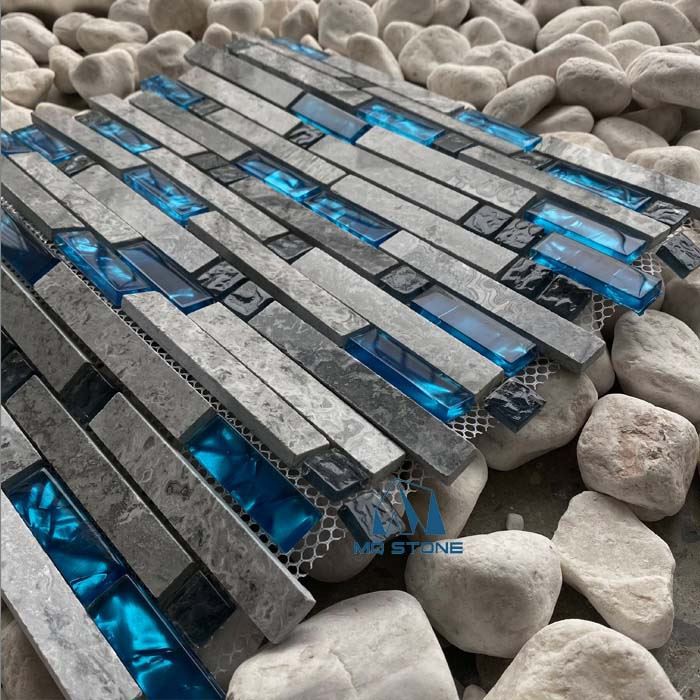 glass mosaic tile backsplash