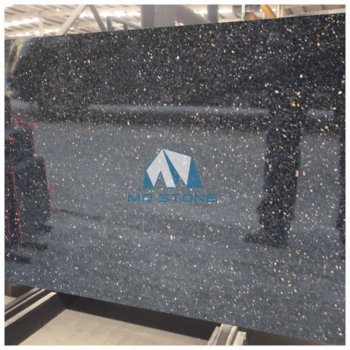 Black Galaxy Granite Slab For Kitchen Countertops