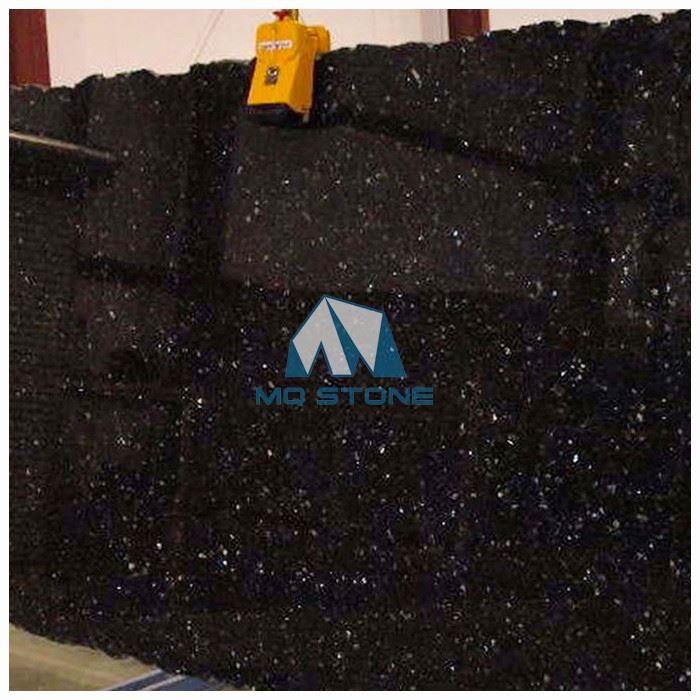 Polished Black Galaxy Granite Slab