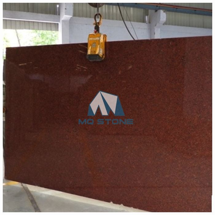Ruby Red Granite Slab For Kitchen Countertops