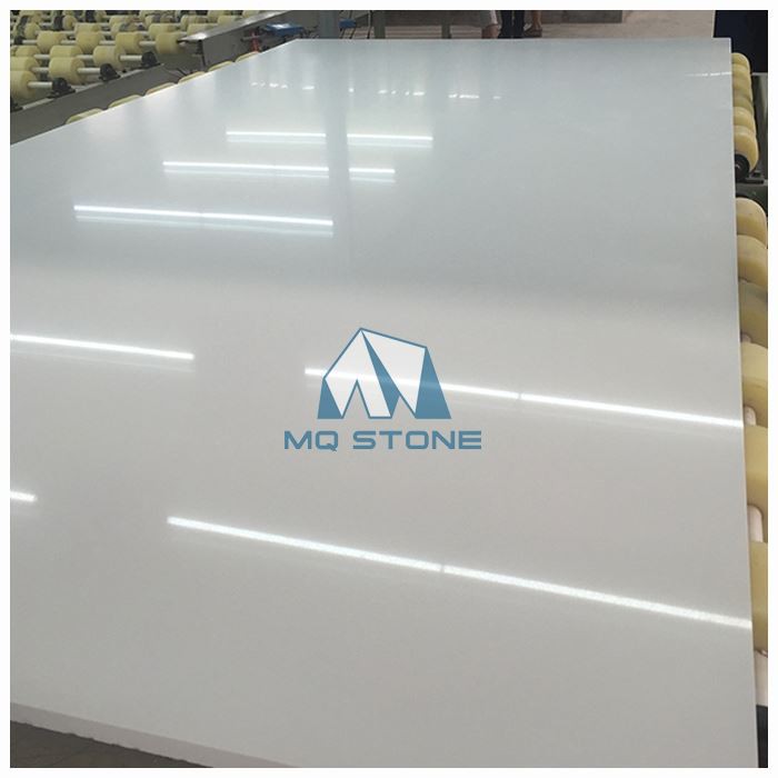 Snow White Quartz Slabs For Kitchen Benchtop
