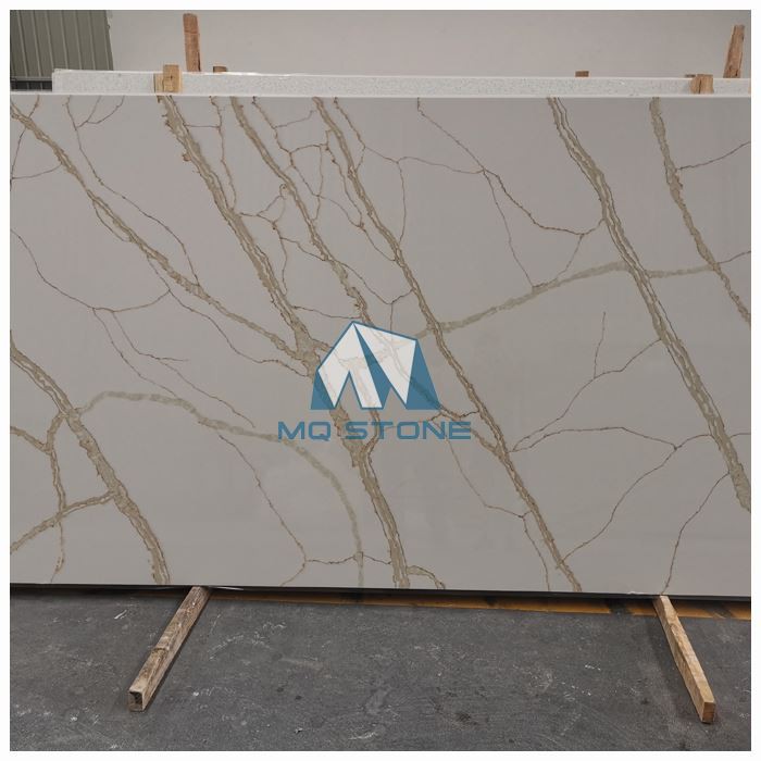White Calacatta Gold Quartz Stone