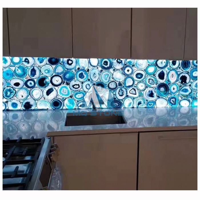 Blue Agate Backlit Countertops BackSplash