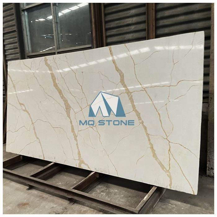Calacatta Gold Quartz Stone For Waterfall Counertops