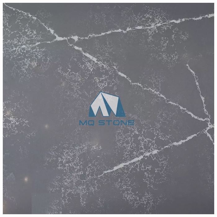 Black Quartz with Grey Veins Stone Slab