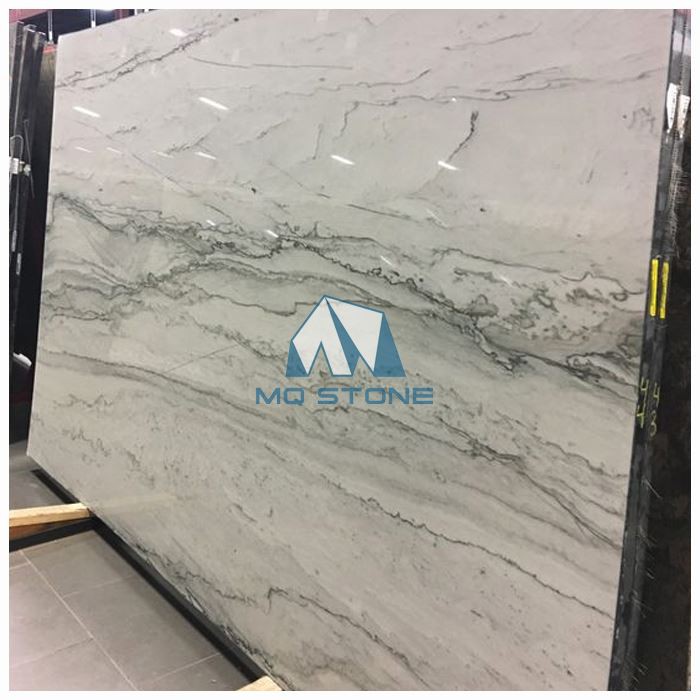 Infinity White Quartzite Slabs For Kitchen Countertops