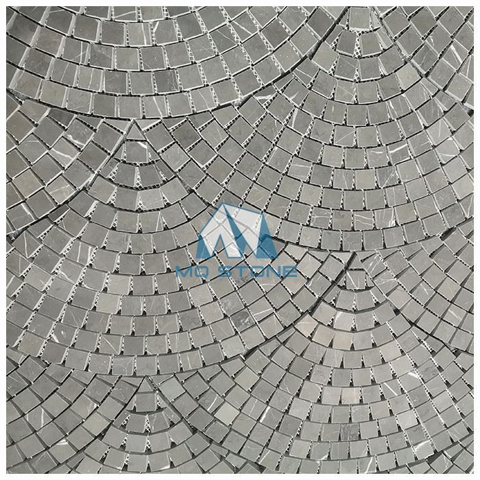 Pietra Grey Fan Marble Mosaic Tiles