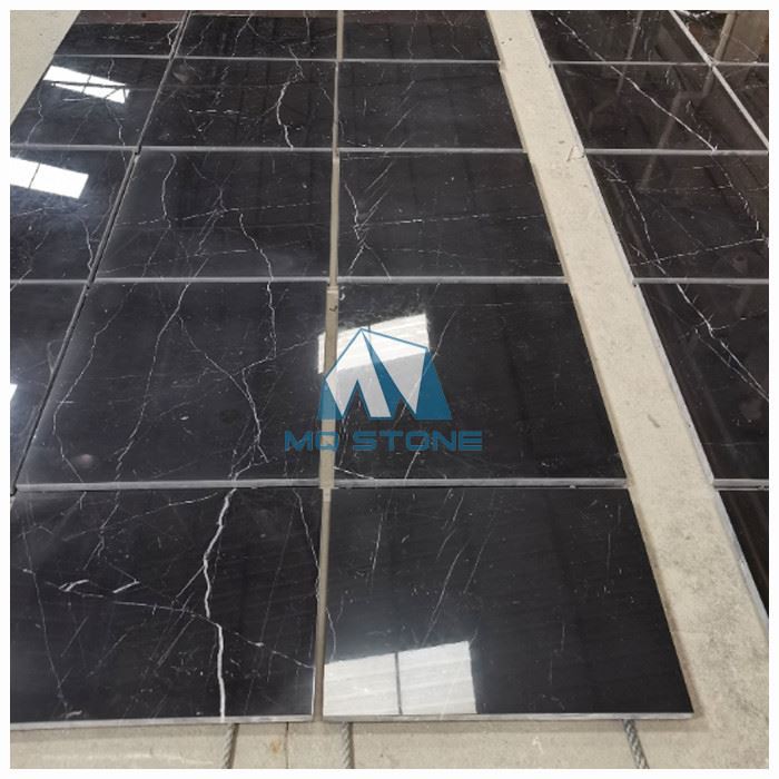 Black Marquina Marble Bathroom Floor Tiles