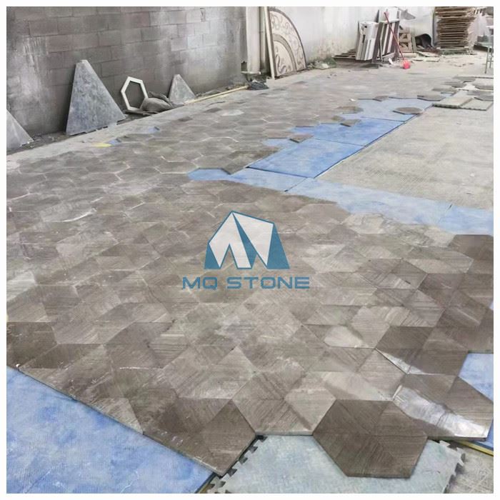 Grey Wood Marble Hexagon Tiles
