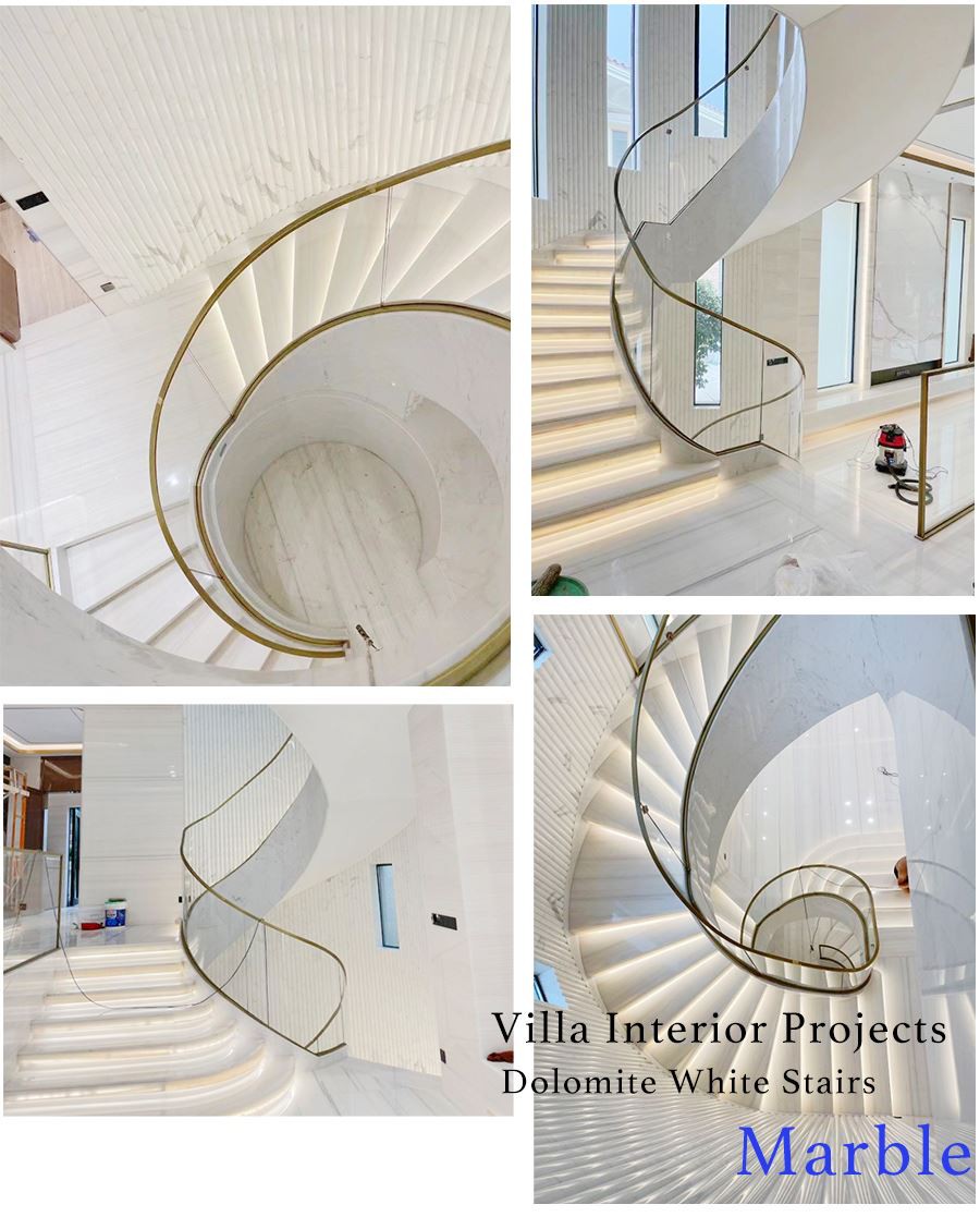 Dolomite White Marble Spiral staircase Dolomite White Marble Spiral staircase