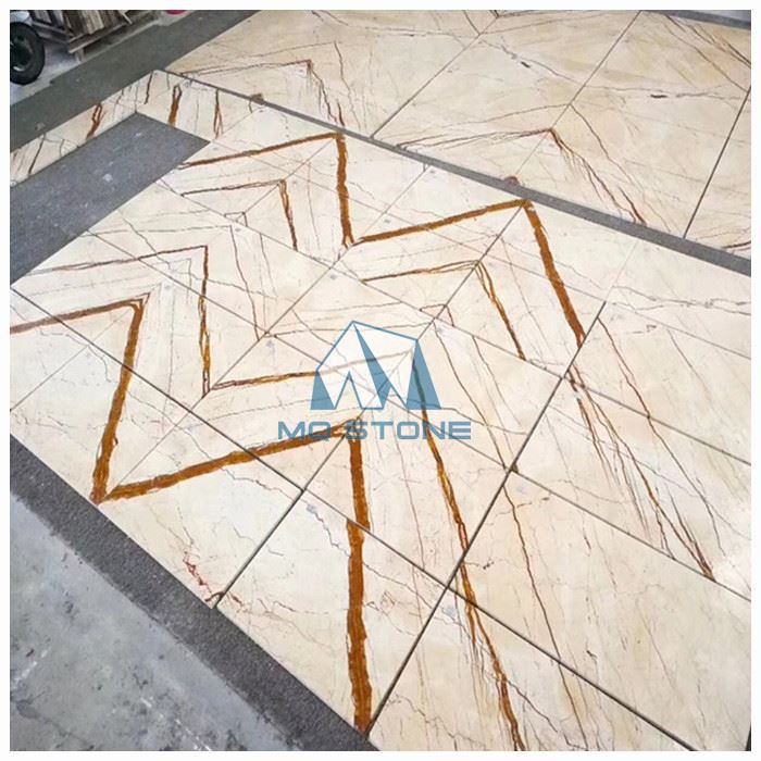 Sofita Beige Marble Book Matches Tiles