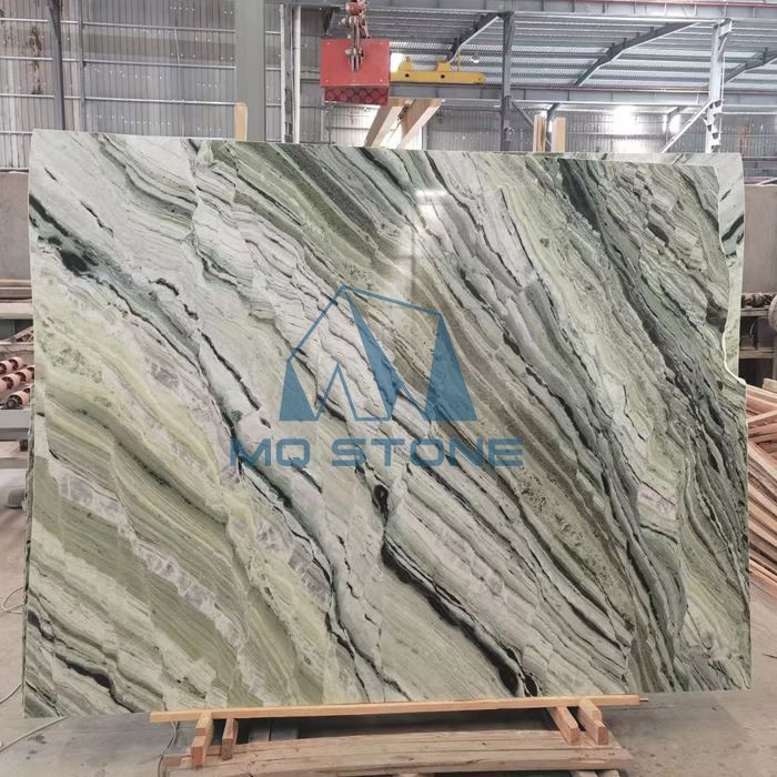 Polished green marble slab Polished green marble slab