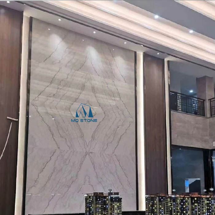 Guangxi white marble book match background Guangxi white marble book match background